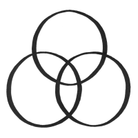 Triquetra with three circles of trinity of Father, Son, and the Holy Spirit