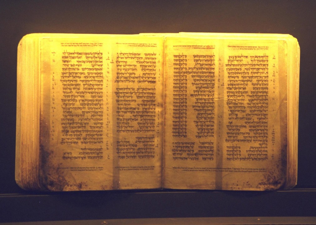 The Aleppo Codex on display in the Shrine of the Book at the Israel Museum in Jerusalem. 