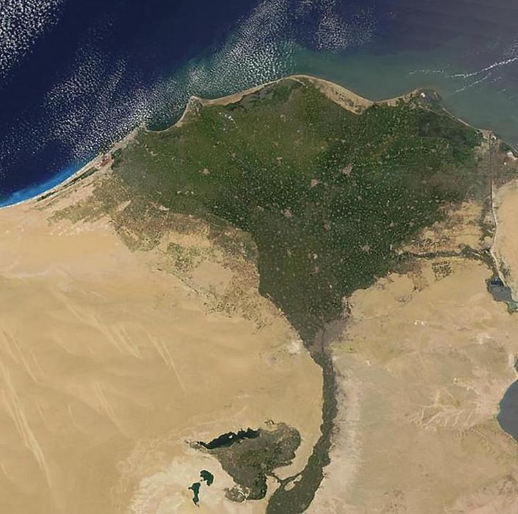 The Nile delta and the Land of Goshen east of the river.