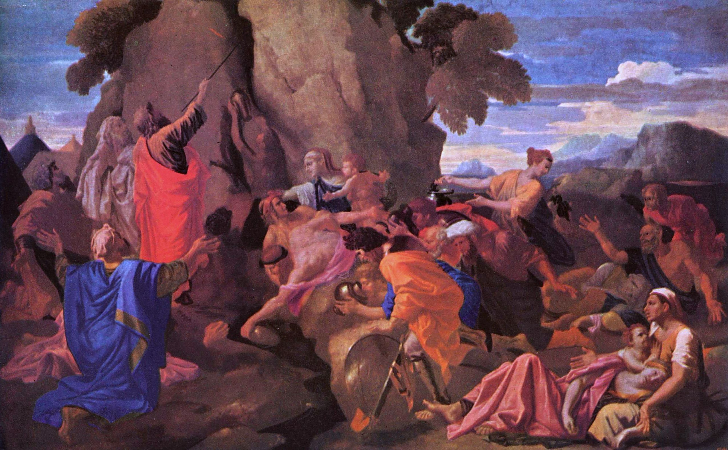 Poussin, Nicolas - Moses Striking Water from the Rock - 1649