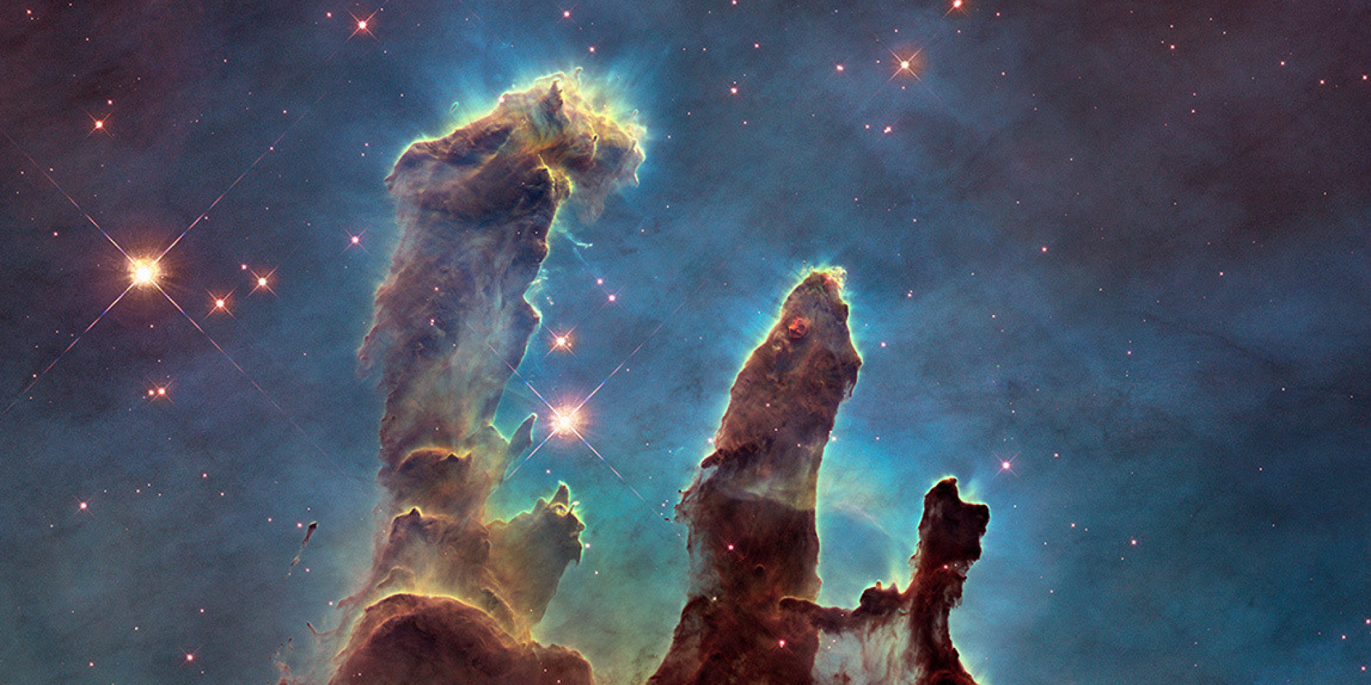 The Pillars of creation nebula. The Creator created the world but is His creation a finished work or constantly being recreated.