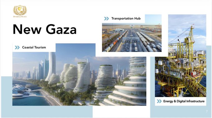 Trump’s idea of post-war Gaza at the World Economic Forum (WEF) on 22 January 2026 in Davos, Switzerland. The White House.